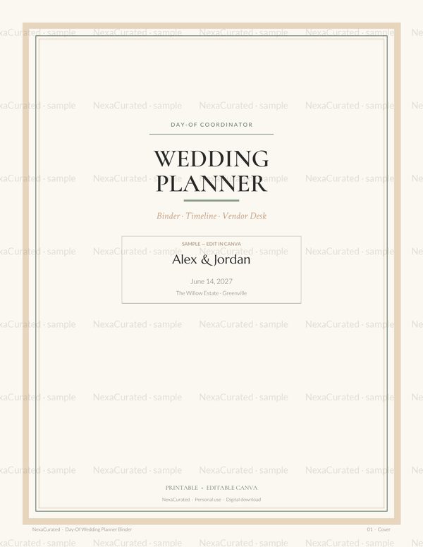Wedding Planner Binder